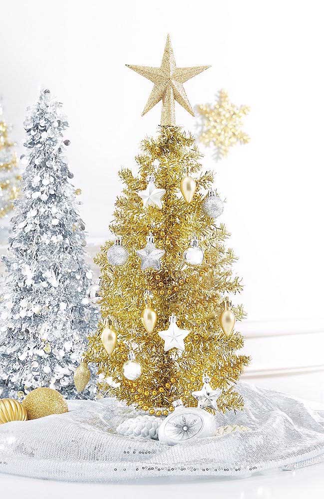 Árbol de Navidad dorado: 60 inspiraciones para decorar con color